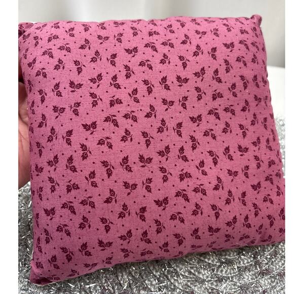 Vintage 90s Handmade Cross-Stitch Small Throw Pillow Basket Design Country Decor - Picture 5 of 6